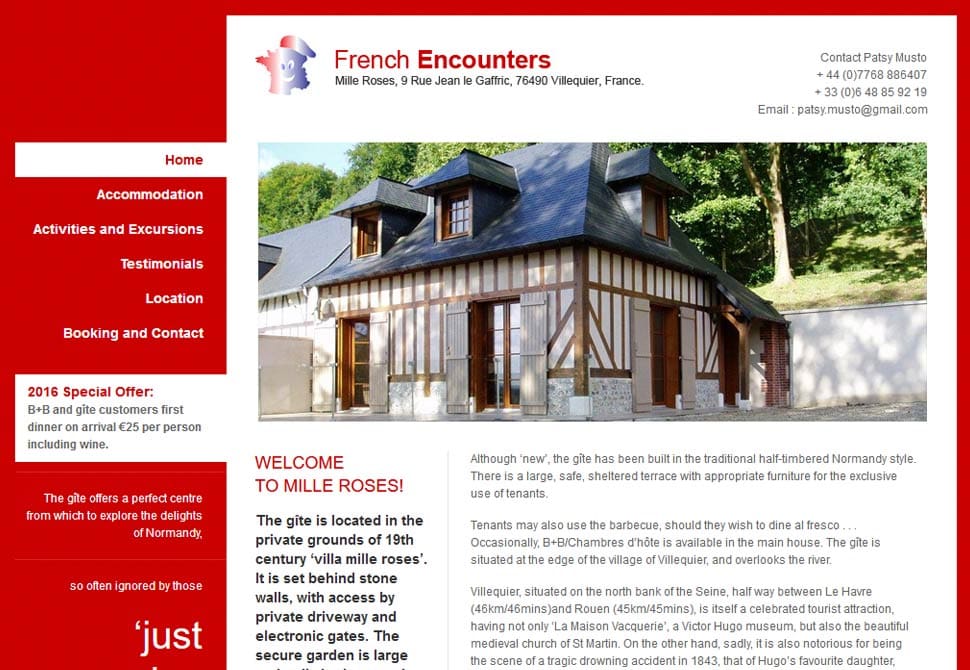 french encounters website portfolio