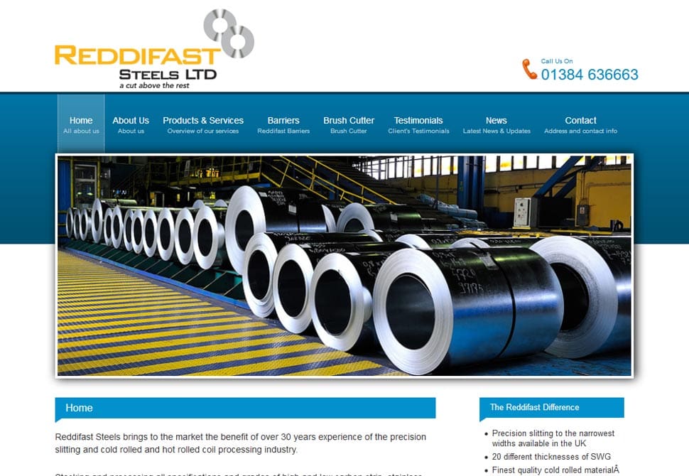 reddifast steels website portfolio