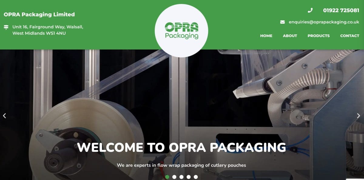 New website for OPRA Packaging