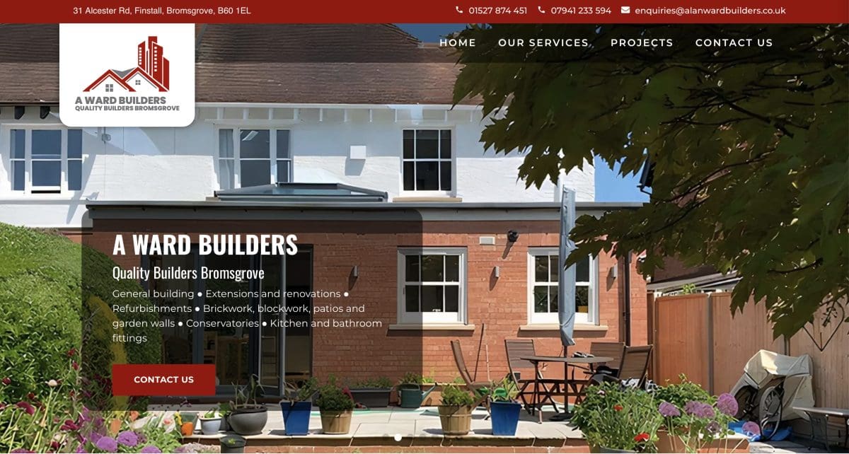 New website for A. Ward Builders